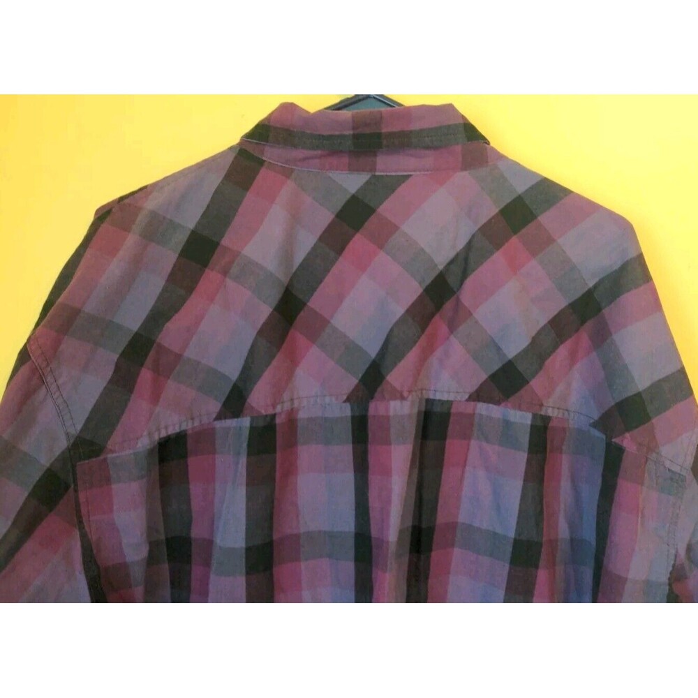 Bruno New York Womens 3X Western Shirt Purple Plaid Long Sleeve Pearl Button EUC - Picture 8 of 8